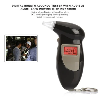 Цифровой детектор алкоголя Полицейский Алкотест с Подсветкой Дисплея, Алкотестер, ручной Тестер на Алкоголь в дыхании