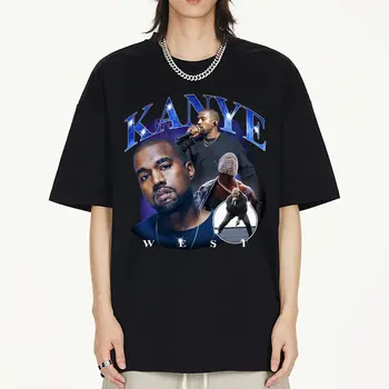 Футболка С графическим принтом Kanye West Для Мужчин И Женщин, футболки в стиле Хип-Хоп Оверсайз с коротким рукавом, Винтажная футболка Harajuku, Уличная одежда, Футболки